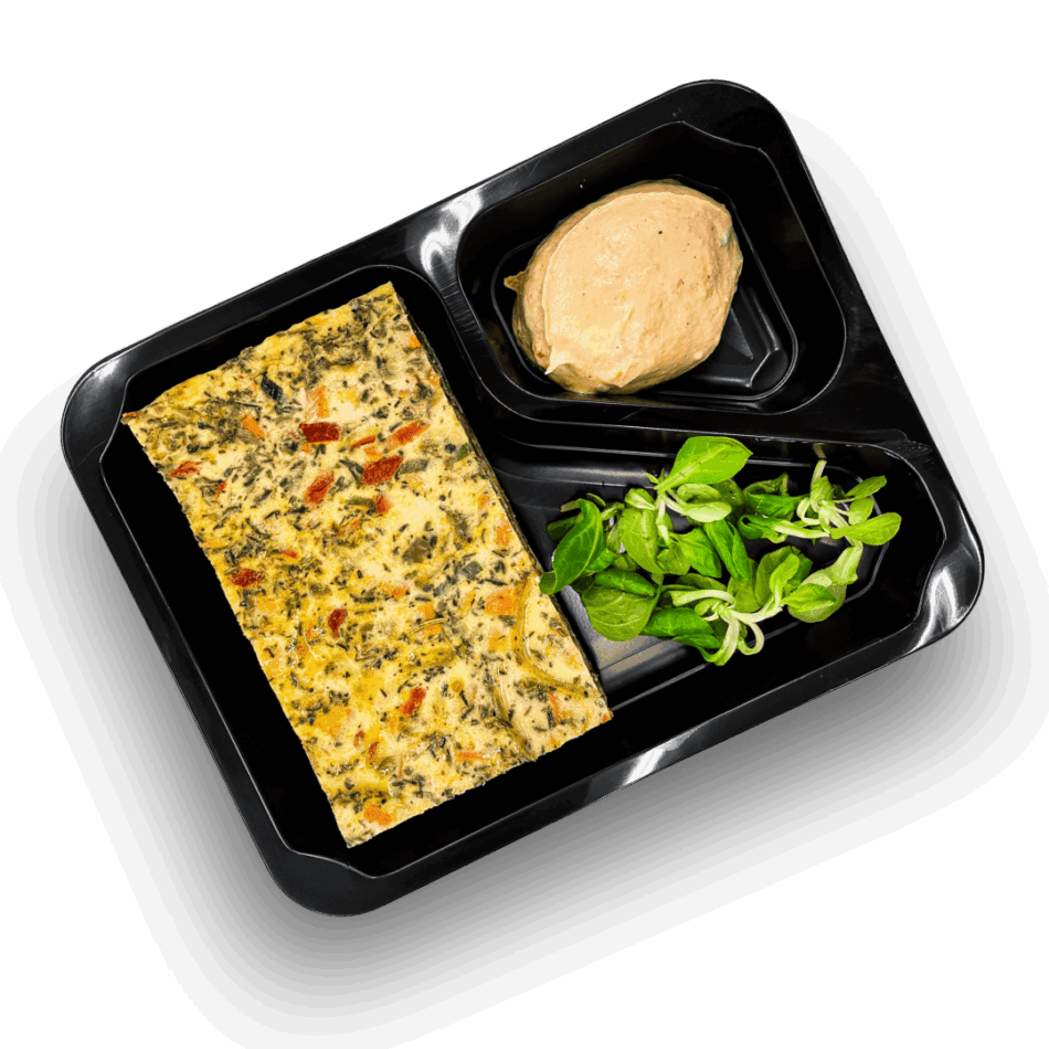 Frittata z porem, papryką i marchewką