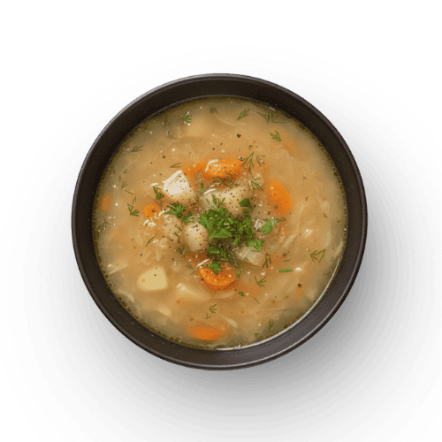 Zupa z białej kapusty z pomidorami