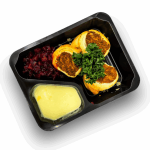 Roladki z ciasta francuskiego z wieprzowiną